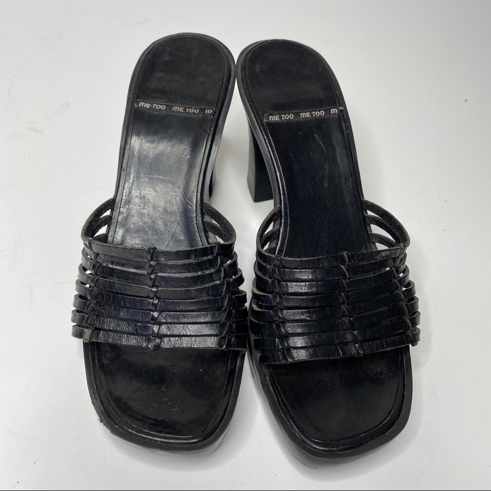 🍋 Me Too "Lauren" black Square toe heeled sandals - Picture 5 of 6